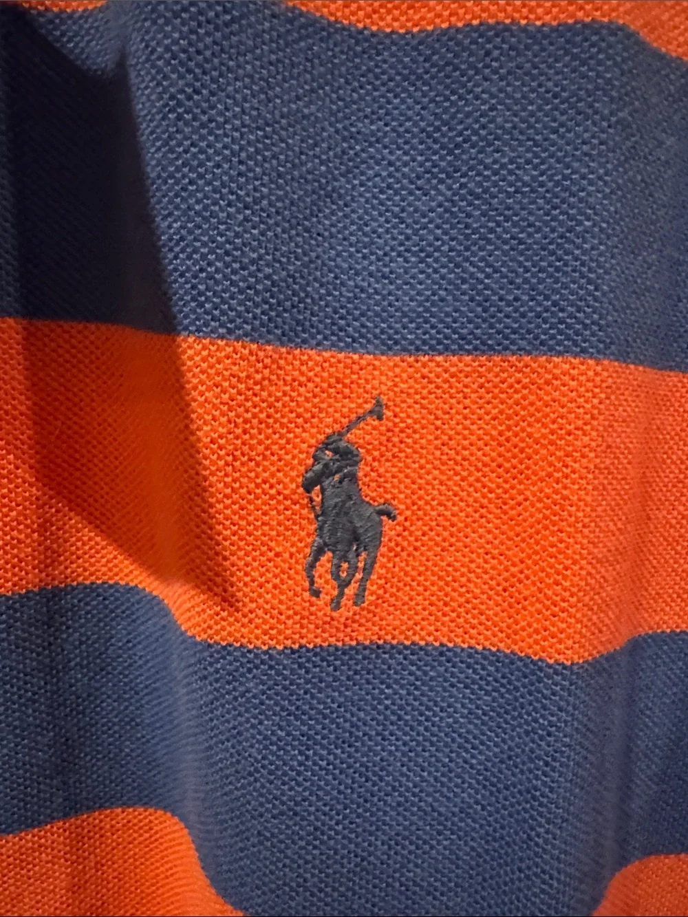 Polo by Ralph Lauren Men’s Striped Polo - Coral & Navy